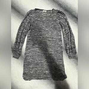 Max Studio Gray Black White Heather Sweater Shift Comfy Cute Dress‎ Small S